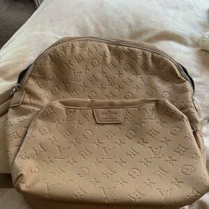 Designer Inspired Beige Monogram Backpack